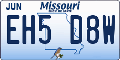 MO license plate EH5D8W