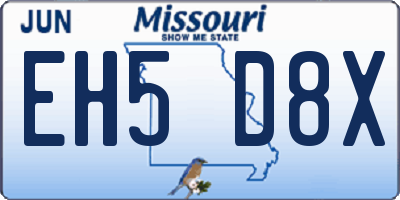 MO license plate EH5D8X