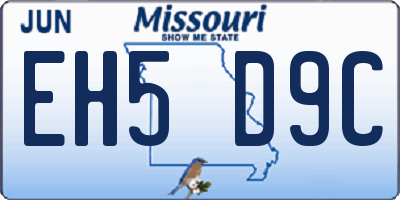 MO license plate EH5D9C