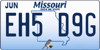 MO license plate EH5D9G