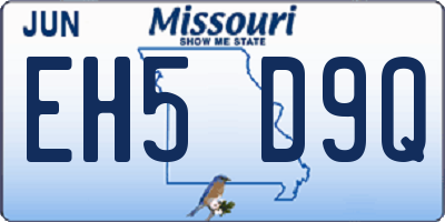 MO license plate EH5D9Q