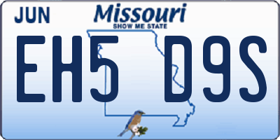 MO license plate EH5D9S