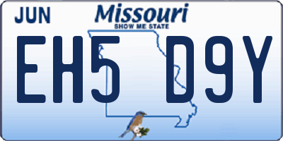 MO license plate EH5D9Y