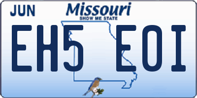 MO license plate EH5E0I
