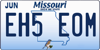 MO license plate EH5E0M