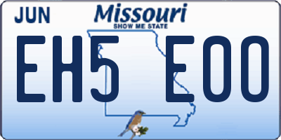 MO license plate EH5E0O