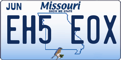 MO license plate EH5E0X