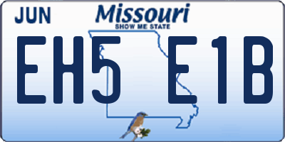 MO license plate EH5E1B