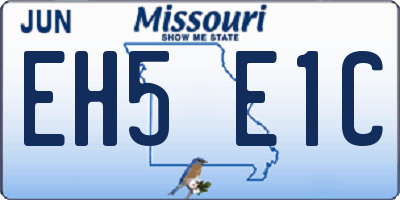 MO license plate EH5E1C