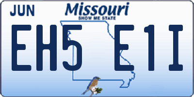 MO license plate EH5E1I