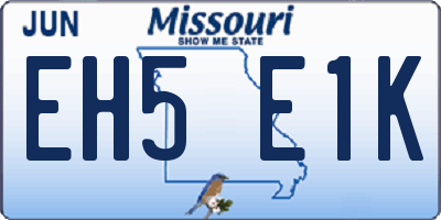 MO license plate EH5E1K