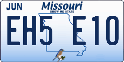 MO license plate EH5E1O