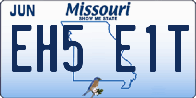 MO license plate EH5E1T