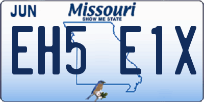 MO license plate EH5E1X