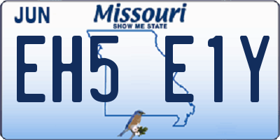 MO license plate EH5E1Y