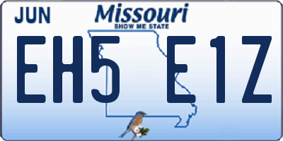 MO license plate EH5E1Z