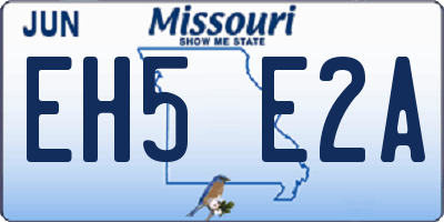 MO license plate EH5E2A