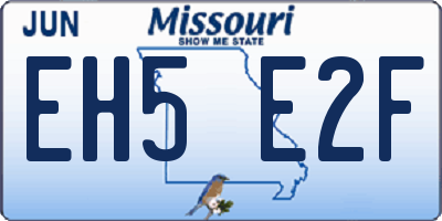 MO license plate EH5E2F