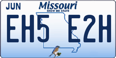 MO license plate EH5E2H