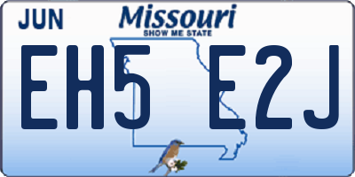 MO license plate EH5E2J
