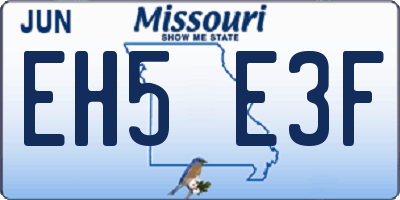 MO license plate EH5E3F