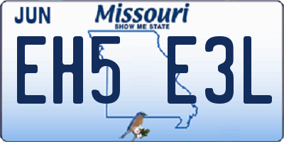 MO license plate EH5E3L