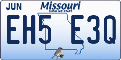 MO license plate EH5E3Q