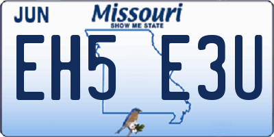MO license plate EH5E3U