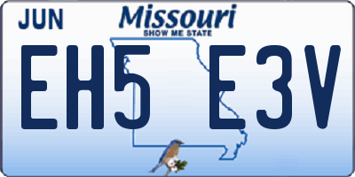 MO license plate EH5E3V