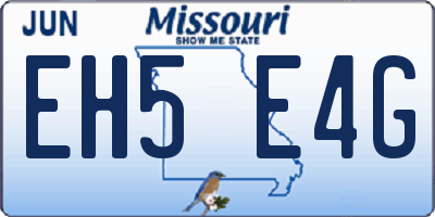MO license plate EH5E4G