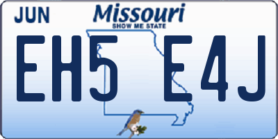 MO license plate EH5E4J