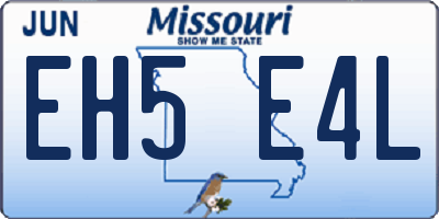 MO license plate EH5E4L