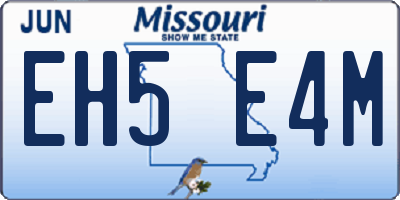 MO license plate EH5E4M