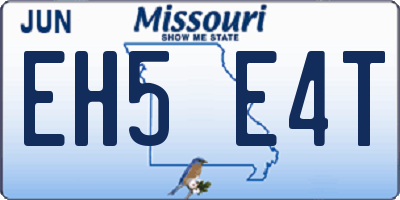 MO license plate EH5E4T