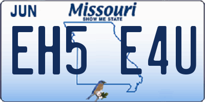MO license plate EH5E4U