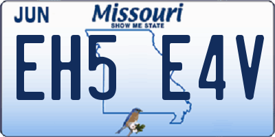 MO license plate EH5E4V