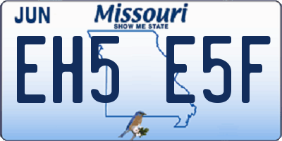 MO license plate EH5E5F