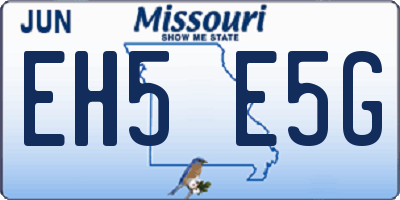 MO license plate EH5E5G