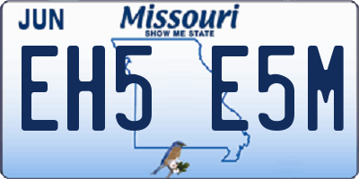MO license plate EH5E5M