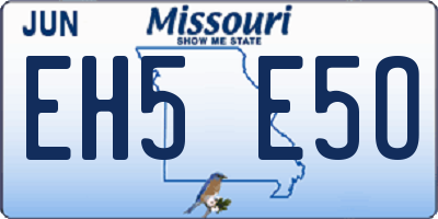 MO license plate EH5E5O