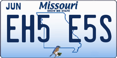 MO license plate EH5E5S