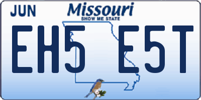 MO license plate EH5E5T