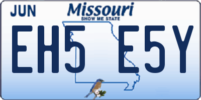 MO license plate EH5E5Y