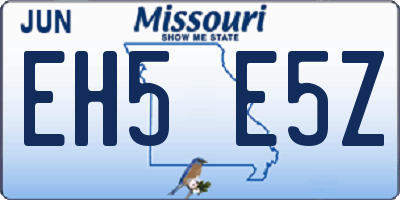 MO license plate EH5E5Z