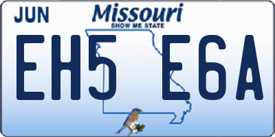 MO license plate EH5E6A