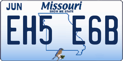 MO license plate EH5E6B