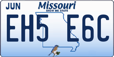 MO license plate EH5E6C