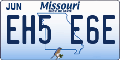 MO license plate EH5E6E