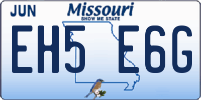 MO license plate EH5E6G