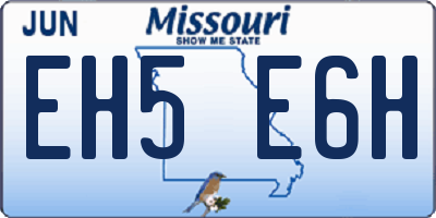 MO license plate EH5E6H